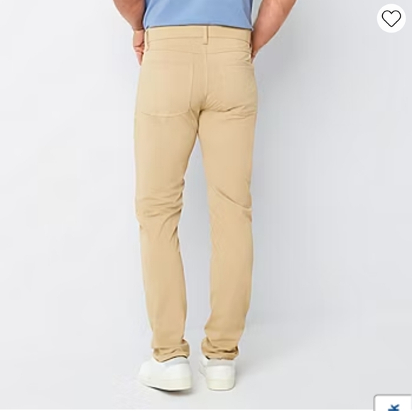 Nwt Stylus 5 Pocket Mens Slim Fit Flat Front Pants in gold dust - Picture 2 of 4